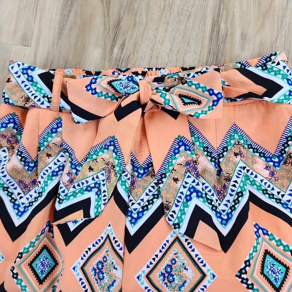 Takara Peach & Multicolored Chevron Print Palazzo… - image 4